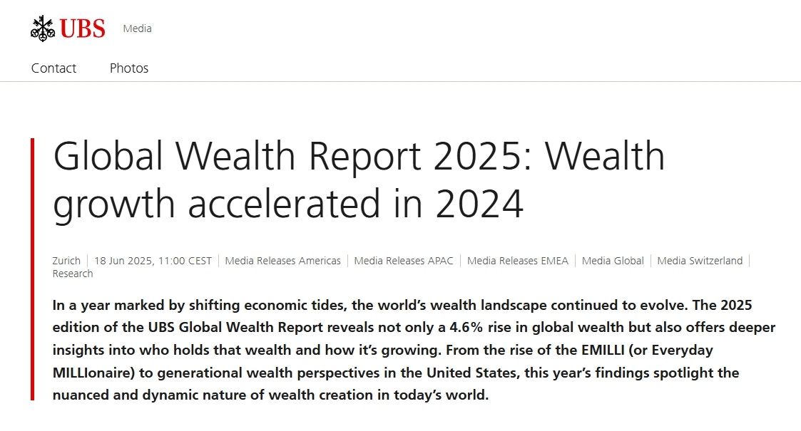 2025全球財富報告出爐！台灣人均財富飆升富豪多過香港新加坡