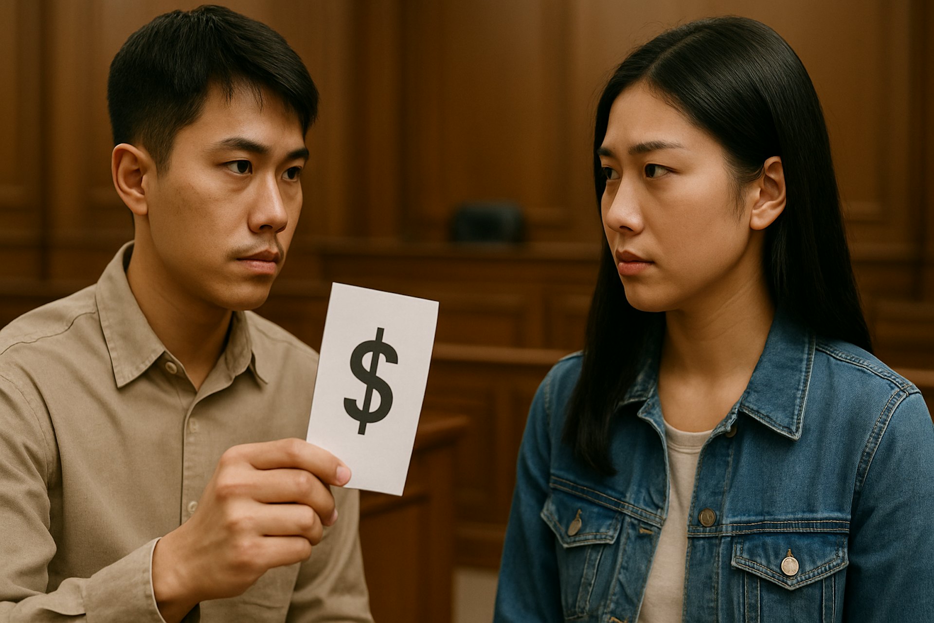 姦夫要求女方分擔一半賠償金額。(AI生成圖片) 姦夫要求女方分擔一半賠償金額。(AI生成圖片)