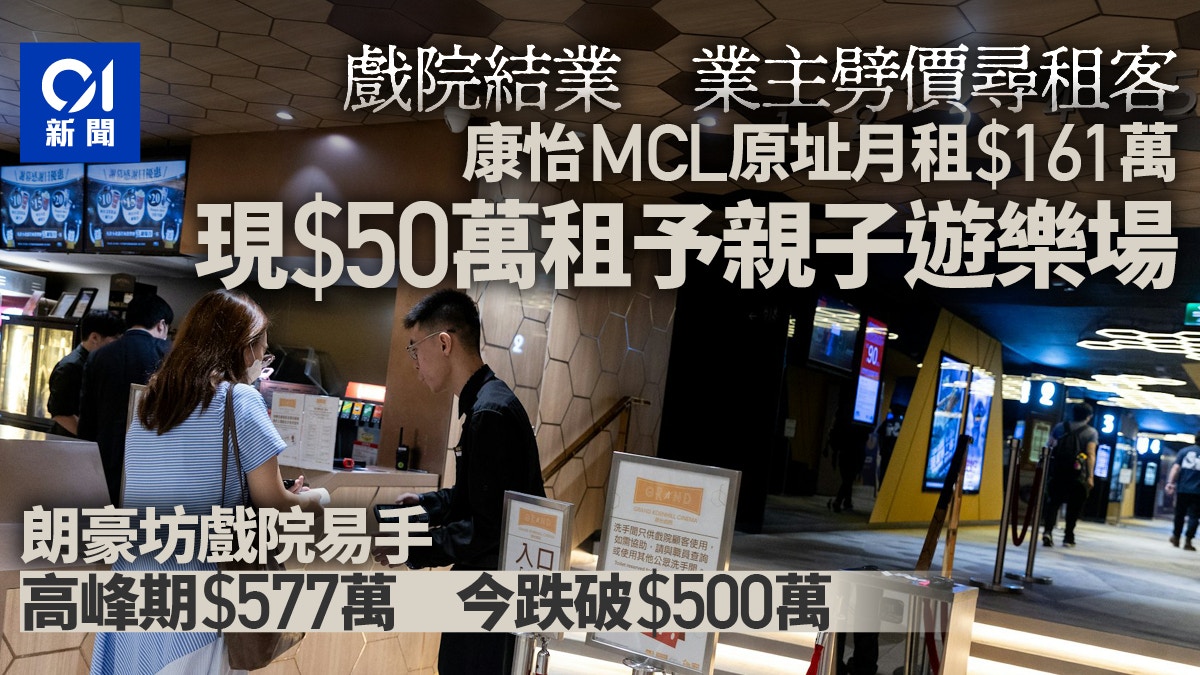 戲院結業潮|業主劈價助舖位重生 康怡MCL$161萬跌至$50萬變樂園