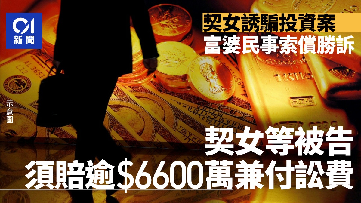 富婆遭「契女」騙投資 民事索償勝訴 「契女」等須賠6600萬