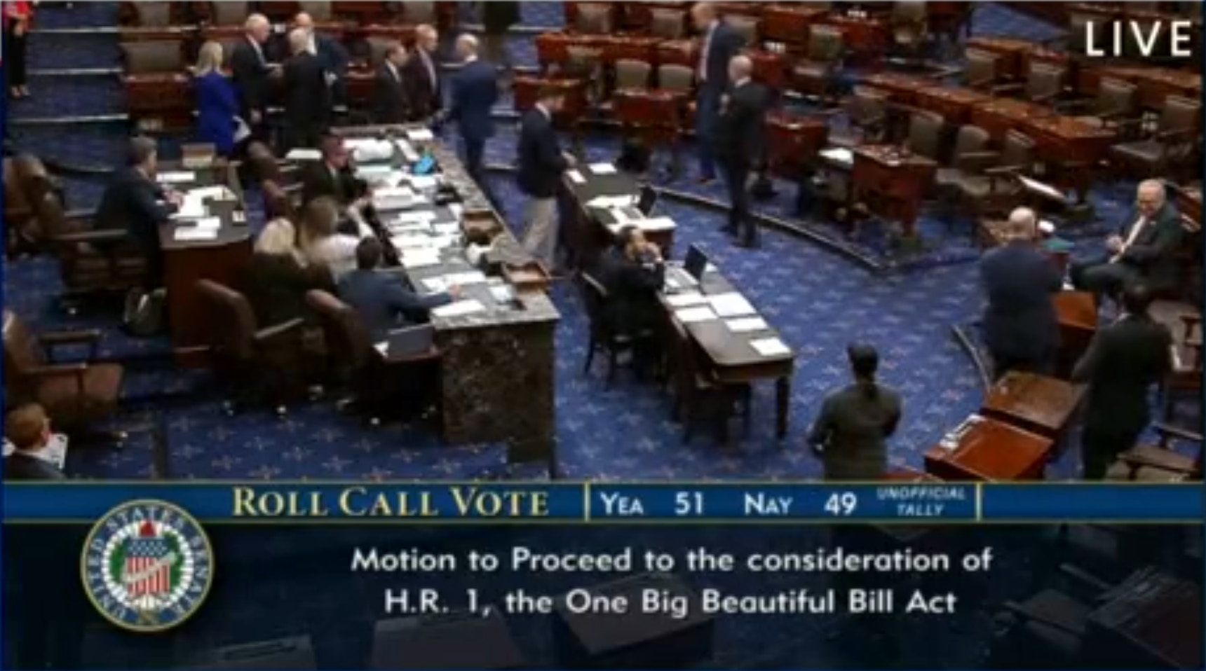 美國「大而美」法案參議院驚險通過程序投票未來數天或成功闖關