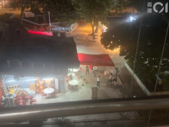綠衣漢試圖折返被阻止。（讀者提供影片截圖）