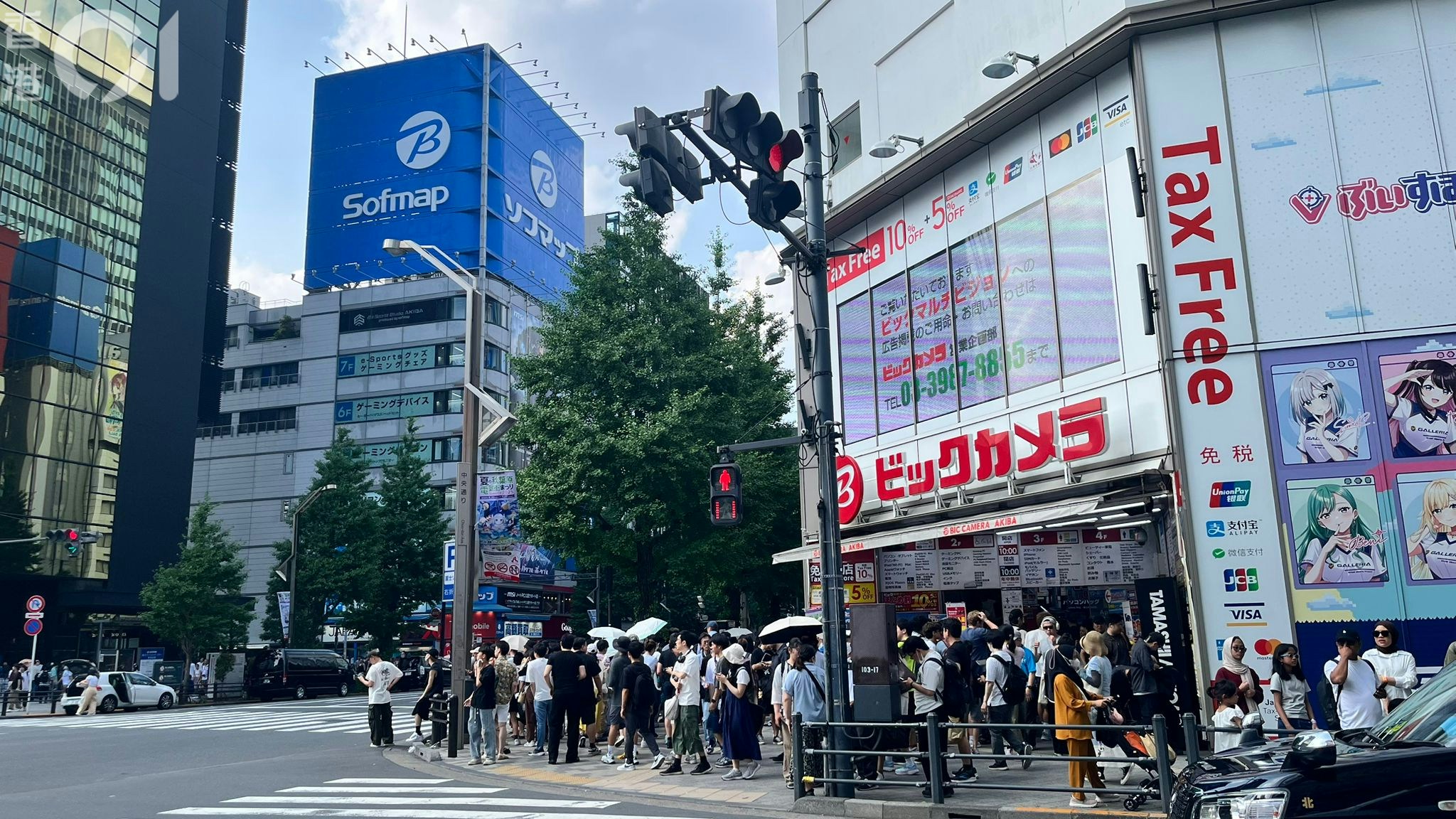 網上流傳日本在7月5日會爆發大地震，東京秋葉原下午約3時人頭湧湧。（港商提供相片）