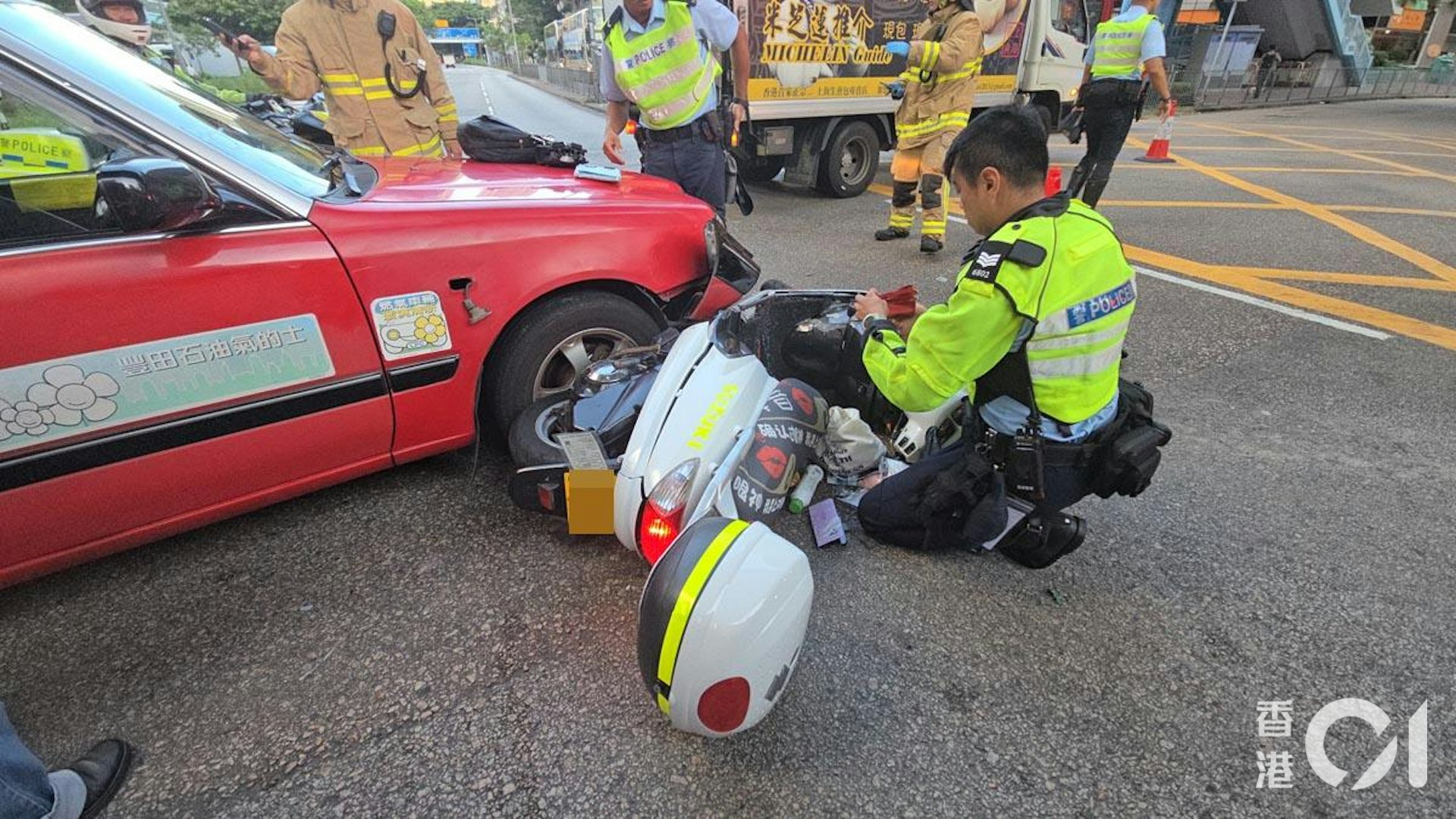 警員在場調查。(陳永武攝)