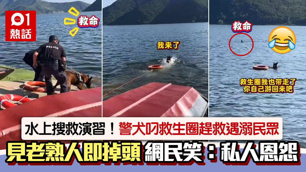 搜救演習救遇溺民眾!警犬見「老熟人」即掉頭 拿走救生圈勁爆笑 搜救演習救遇溺民眾!警犬見「老熟人」即掉頭 拿走救生圈勁爆笑