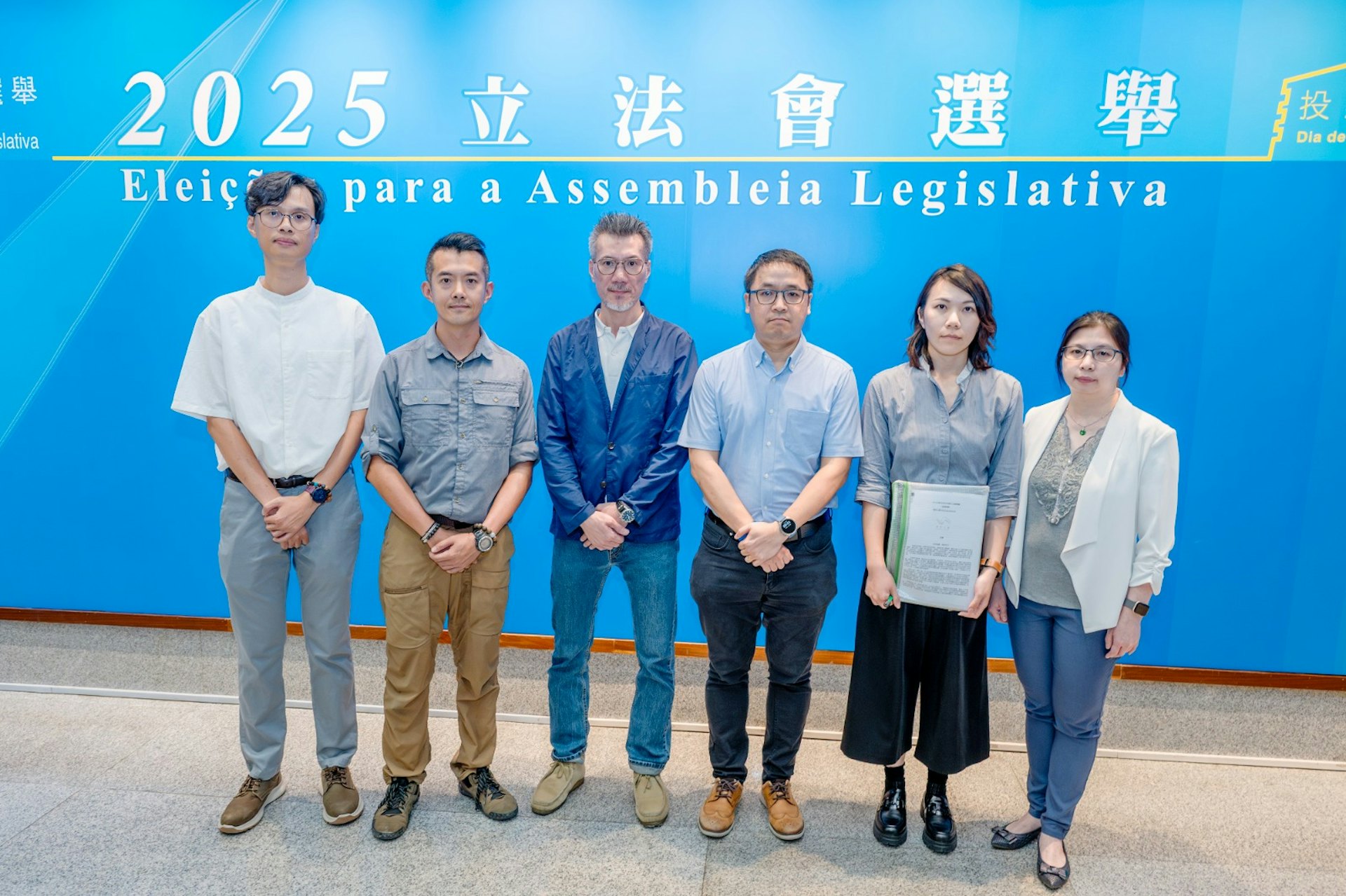 澳門「傳新力量」 候選名單,現屆立法會議員林宇滔(右三)(傳新力量提供相片) 澳門「傳新力量」 候選名單,現屆立法會議員林宇滔(右三)(傳新力量提供相片)