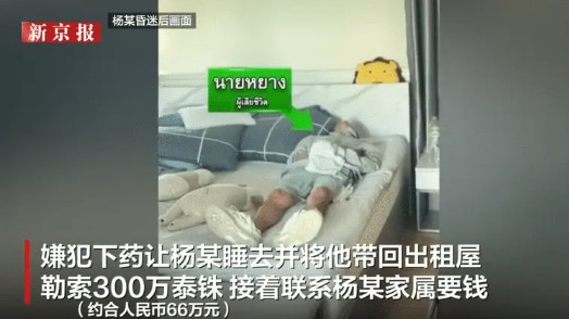 杨某被迷晕之后。 （新京报）