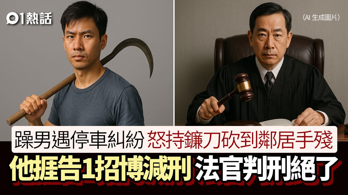 停車糾紛!躁男鐮刀砍鄰居左手致殘廢 1招博減刑遭法官打臉咁判