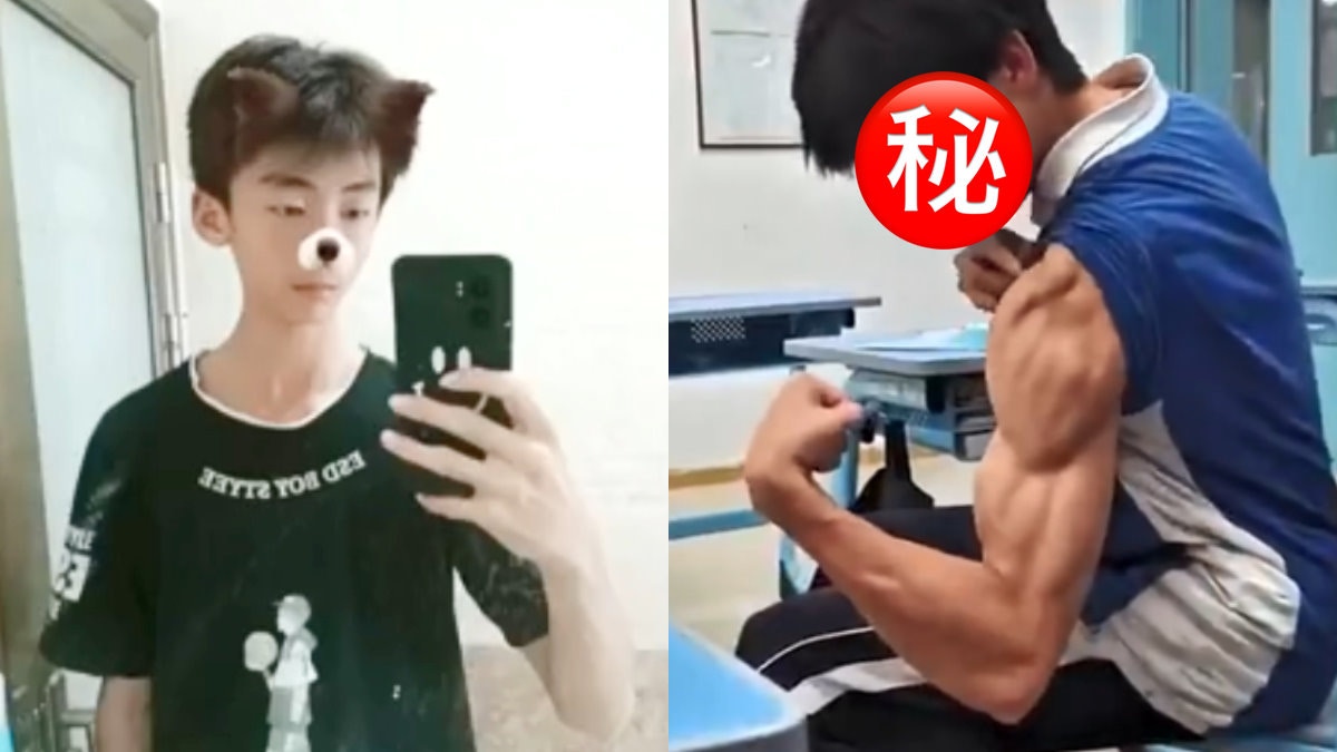 瘦小子狂健身驚變中學爆肌男神！練出動漫級「麒麟臂」網民以為AI