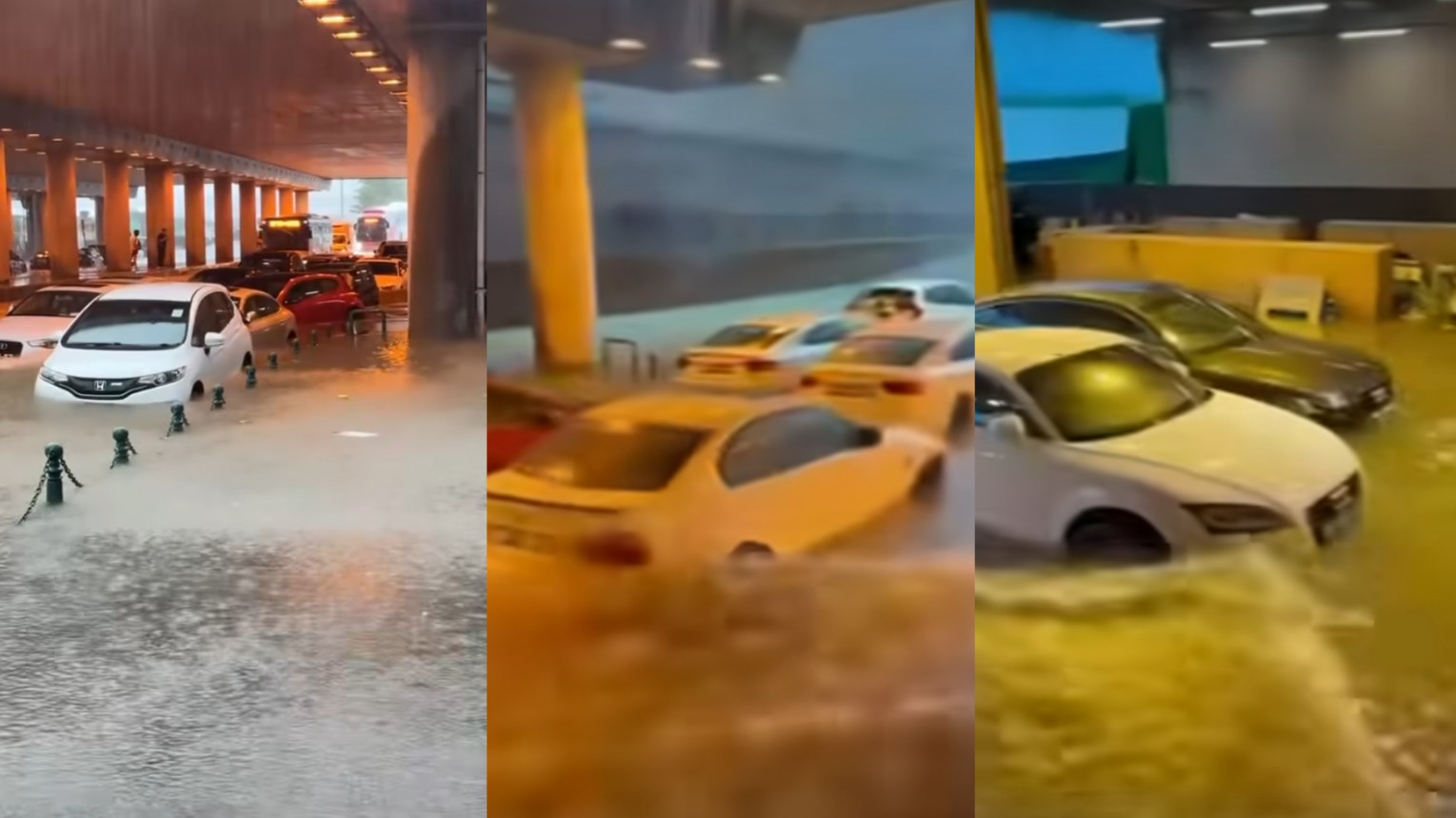 澳門黑雨嚴重水浸．有片｜金光大道賭場區成澤國氹仔水深0.8米