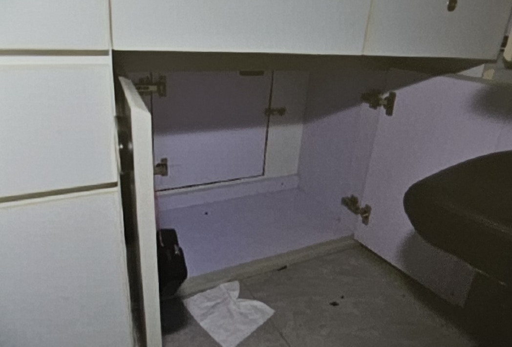 假夾萬打開前方的門後，可見有後門。（警方圖片）