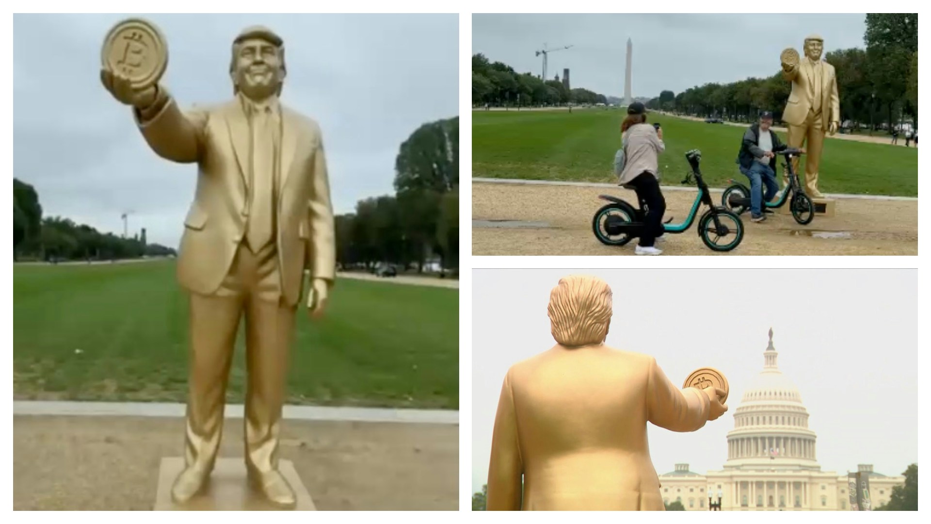 特朗普Bitcon金色像现身华府“向支持加密货币的总统致敬”