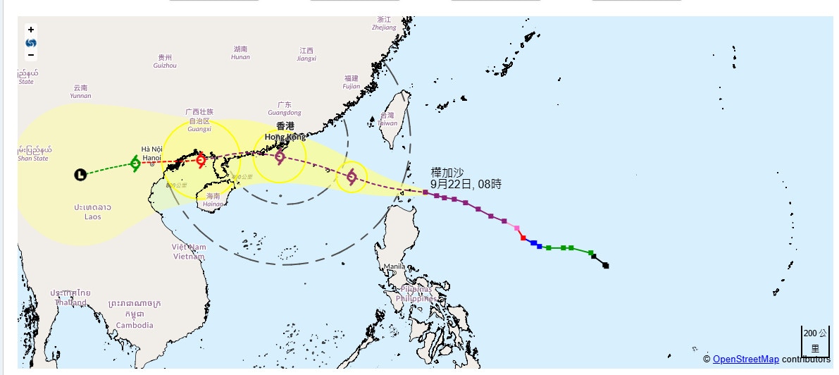 颱風樺加沙｜哪些風球曾直接挑機天文台？香港歷年十號颶風路徑圖