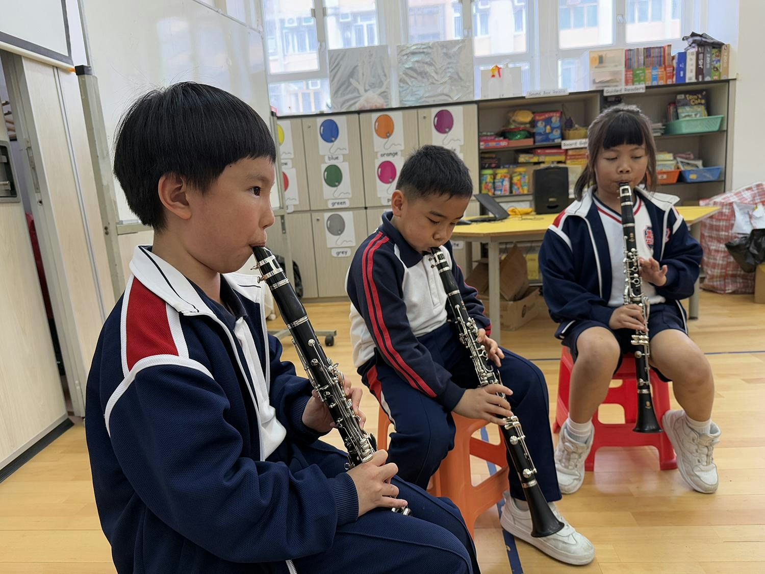 同學正參與由大學導師教授的免費木管樂班，真是難得！（作者提供）