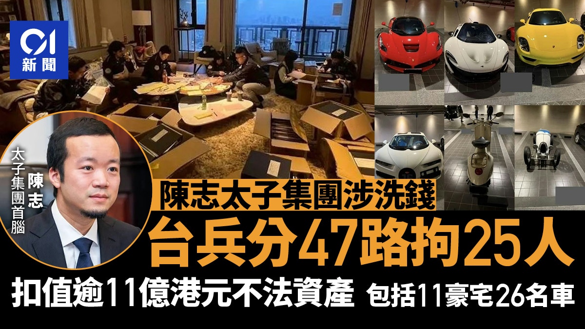 太子集團陳志｜台檢警兵分47路拘提25人扣逾11億元不法資產