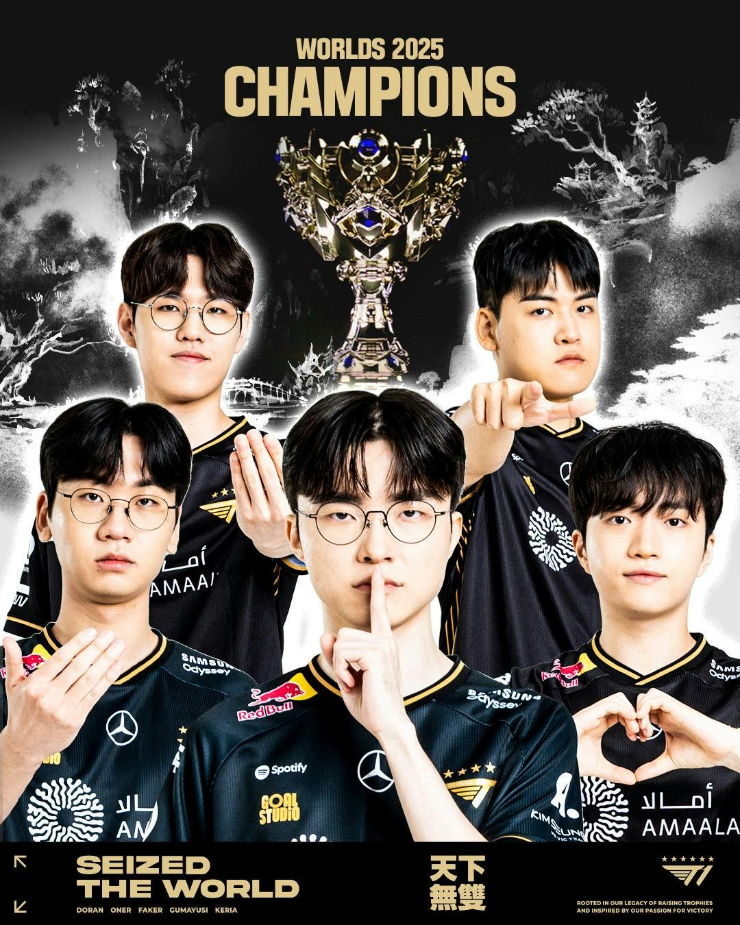 LoL世界賽2025英雄聯盟｜T1 3：2 KT Faker第六冠Gumayusi膺FMVP