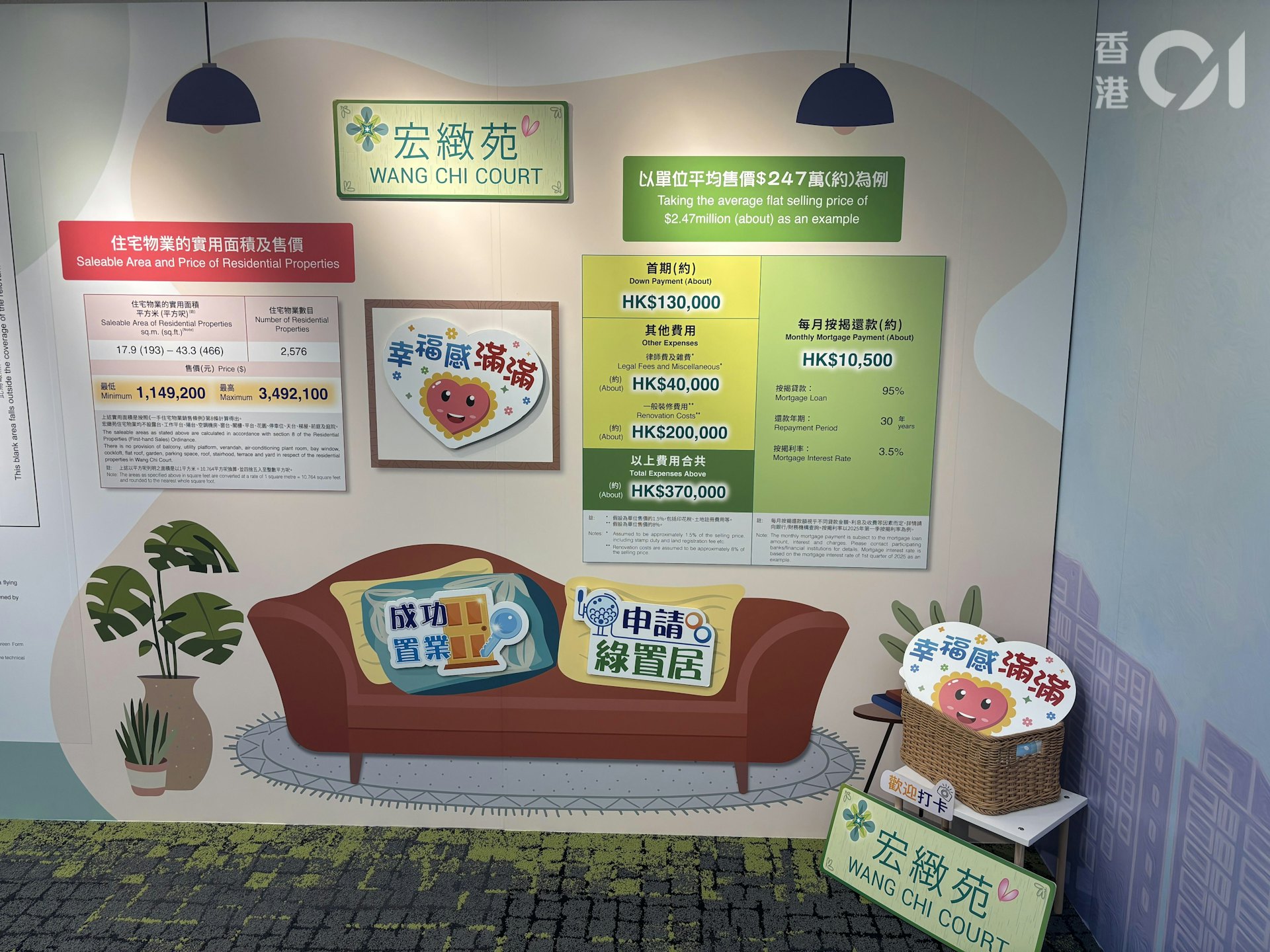 九龍灣宏緻苑共2,576個單位,售價介乎約115萬至349萬港元。(董素琛攝) 九龍灣宏緻苑共2,576個單位,售價介乎約115萬至349萬港元。(董素琛攝)