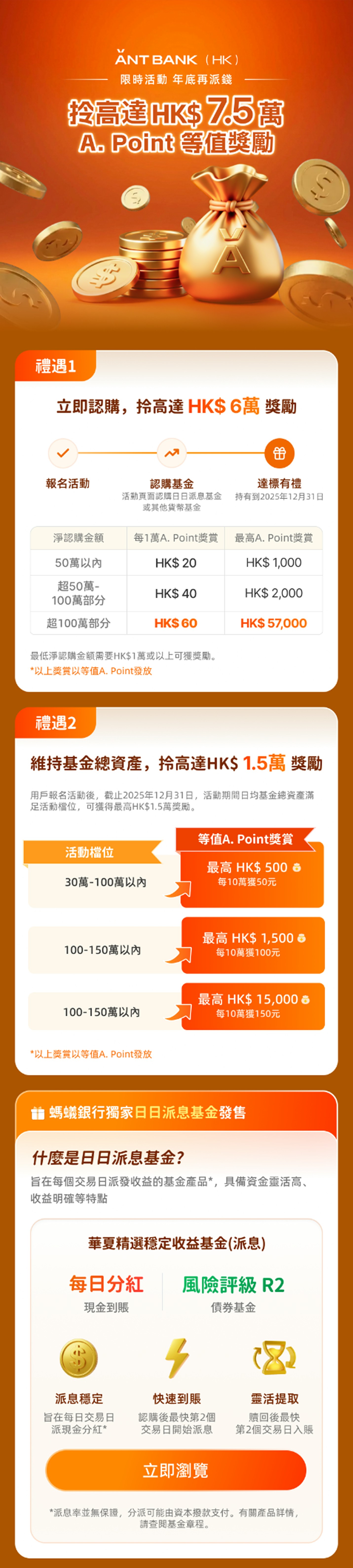 不靠存款收息为花红双粮增值一银行认购基金高达价值$16万奖励