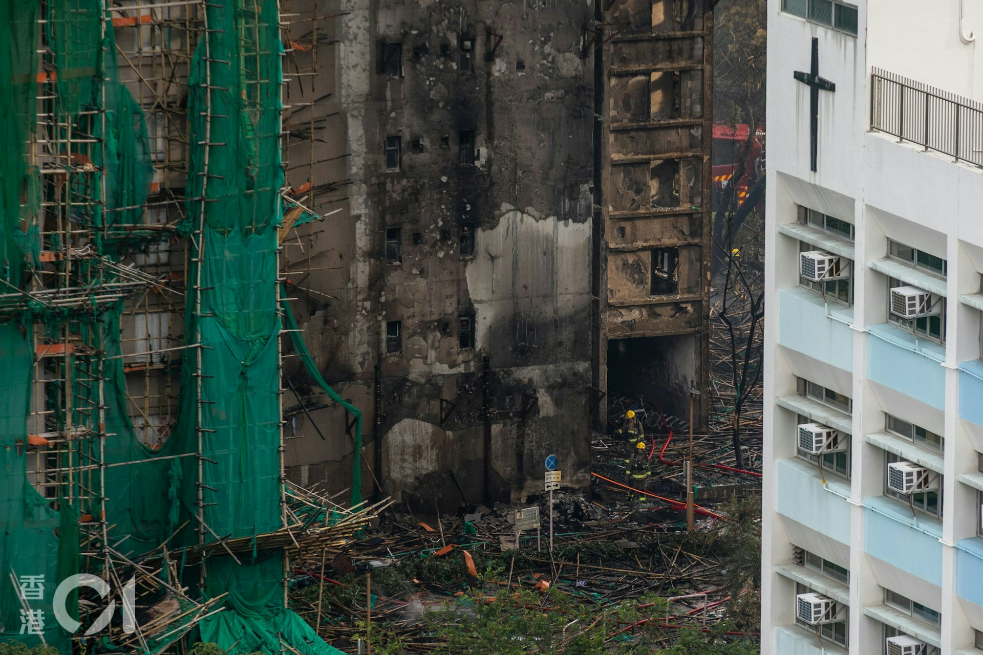 宏福苑遭遇大火,滿目瘡痍。(資料圖片) 宏福苑遭遇大火,滿目瘡痍。(資料圖片)