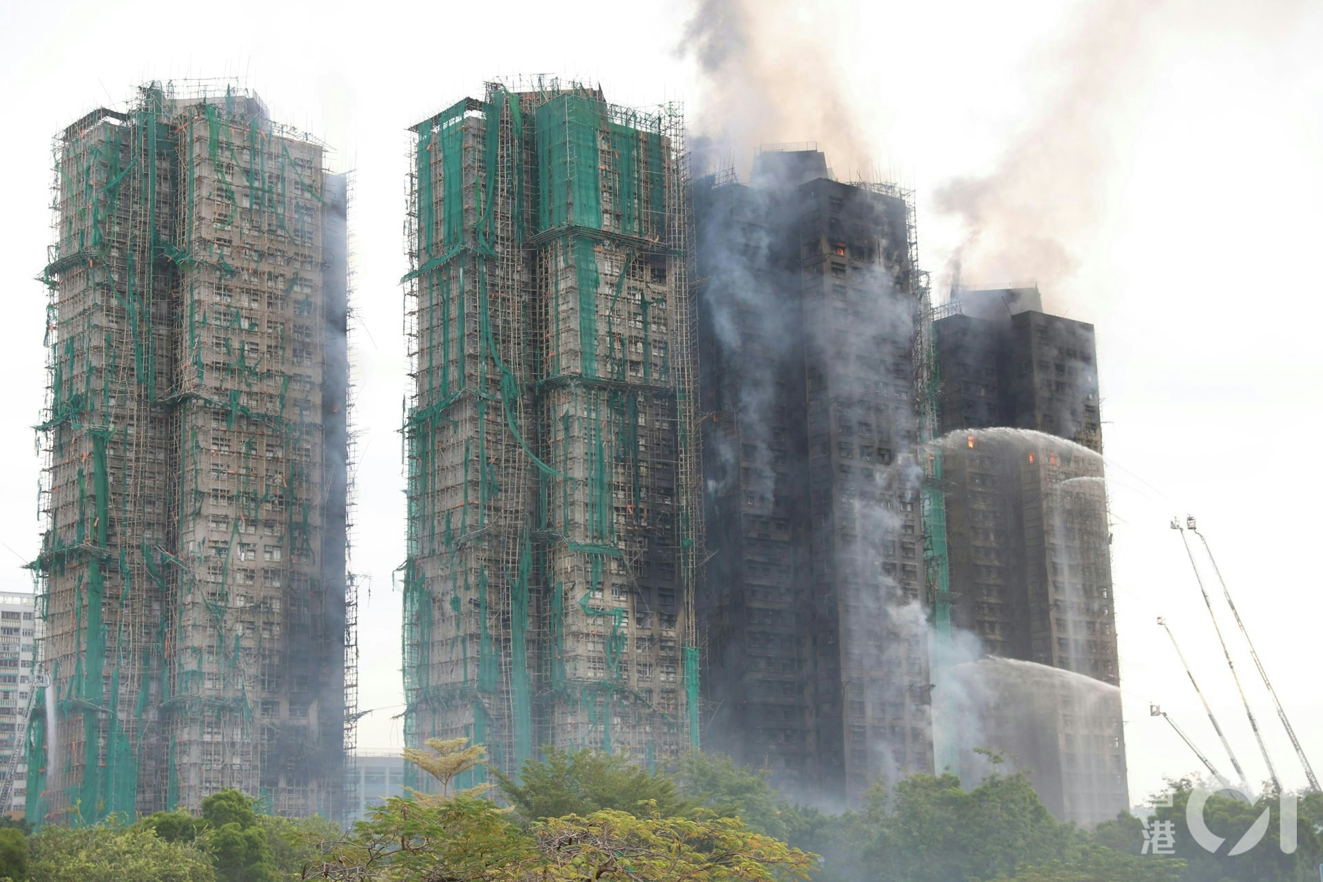 宏福苑遭遇五級大火，七幢大廈滿目瘡痍。 （資料圖片）