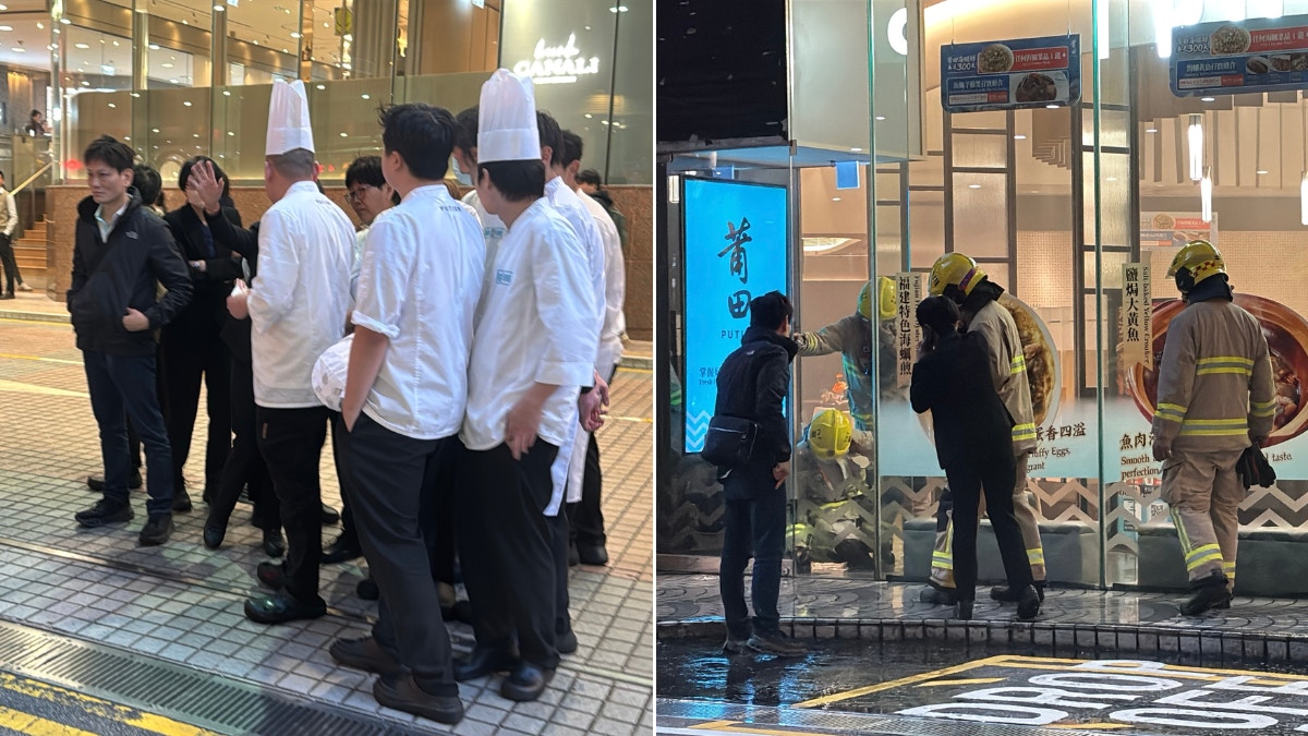 尖沙咀港威商場餐廳廚房起火　大批市民疏散　消防開喉救熄