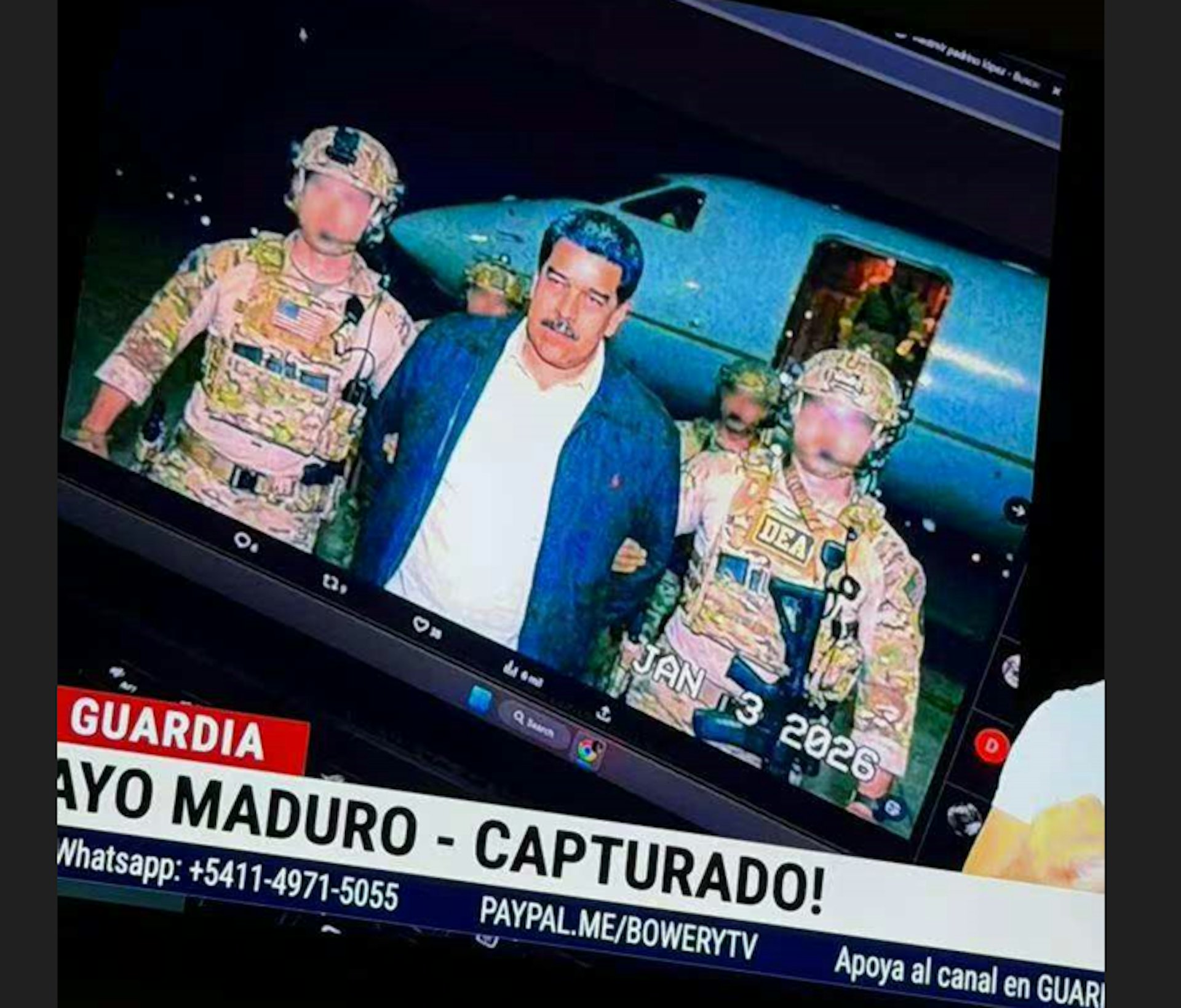 馬杜羅被美軍三角洲部隊抓走。(資料圖片)