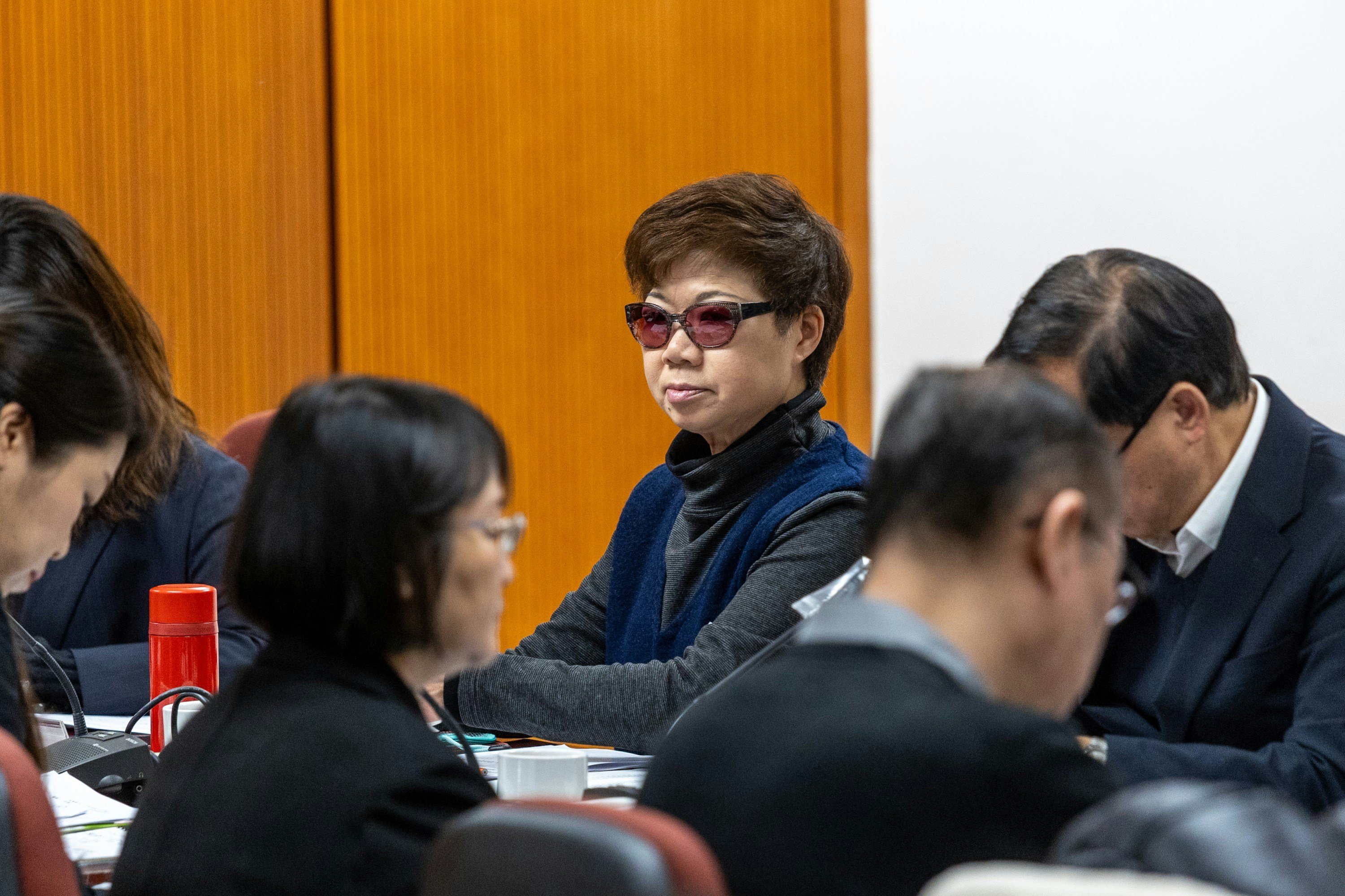 民建聯大埔區議員黃碧嬌。（梁鵬威攝）