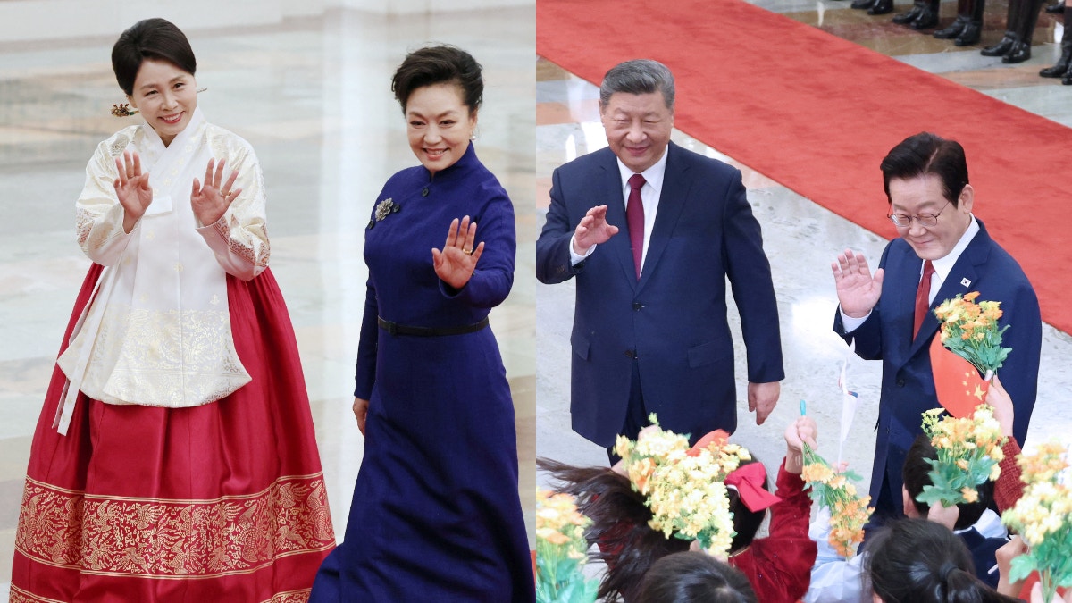 2026年1月5日,韓國總統李在明和夫人金惠景向中國國家主席習近平和夫人彭麗媛贈送禮品,紀念韓中首腦會談。作為回禮,中方贈予李在明夫婦彭麗媛演唱歌曲的專輯CD。(Reuters)