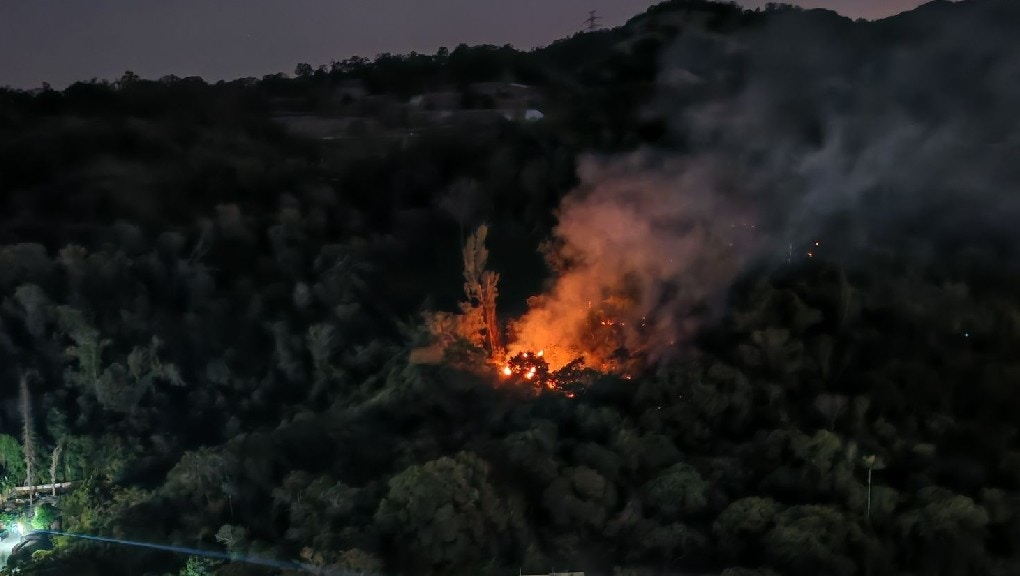 粉嶺華明邨對開畫眉山山火疑死灰復燃　逼近民居九旬婦需協助