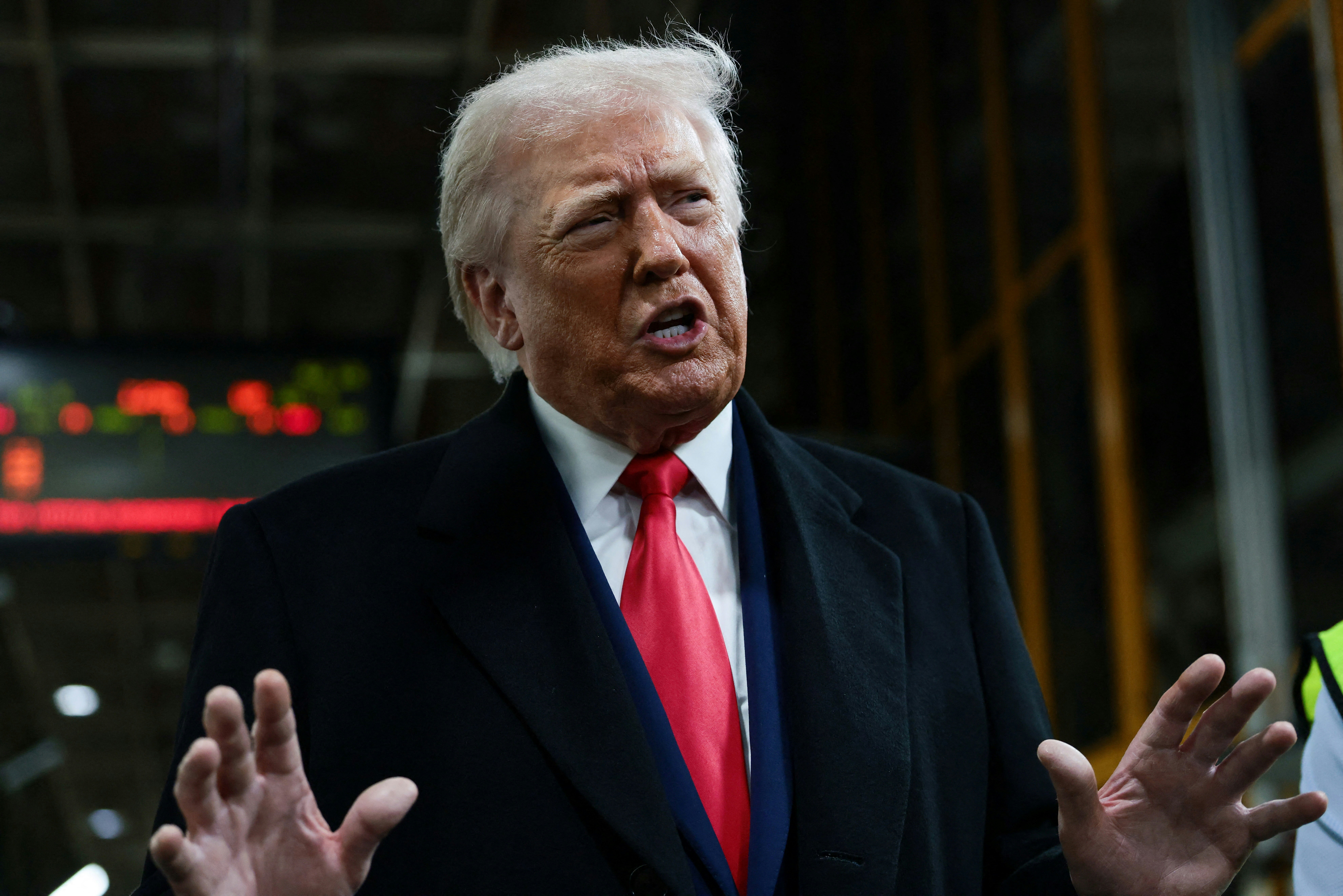 2026年1月13日，美國總統特朗普（Donald Trump）到訪密西根州的福特汽車生產中心。 （Reuters）