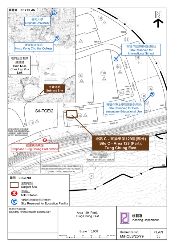 東涌東用地附近地圖。（發展局提供）