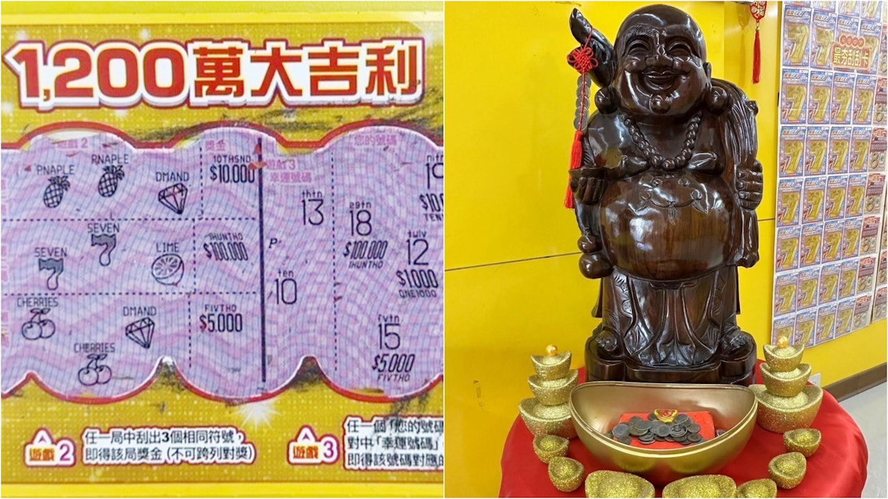 越南外勞手摸彌勒佛肚用中文許願 刮中今年全台首張刮刮樂頭獎