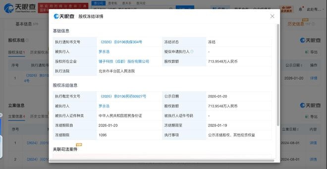 西贝预制菜｜罗永浩名下逾700万元股权被冻结微博帐号禁言中