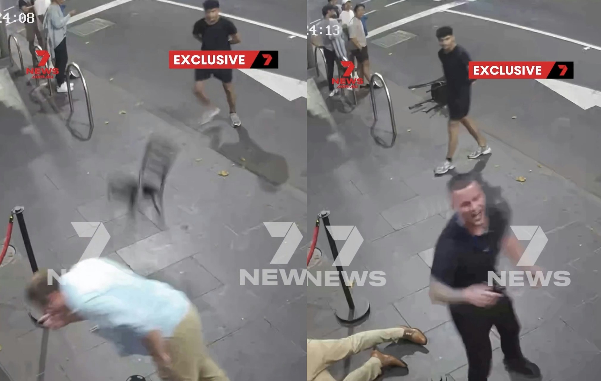 “猪队友”事件：2白男遭逐出夜店 掷椅子泄愤 友人遭击中倒地