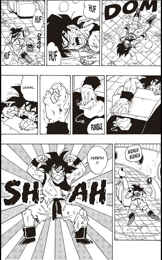 孙悟空吃下仙豆的漫画画面