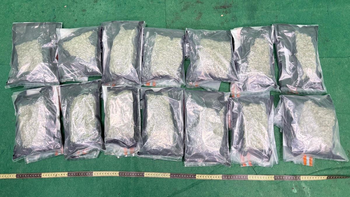 泰國抵港行李藏逾$90萬大麻花和私煙 海關機場拘47歲男旅客