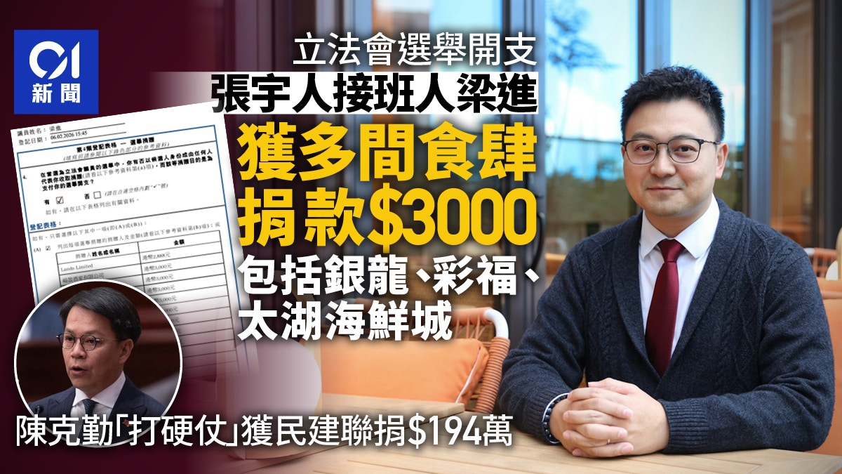 選舉開支|張宇人接班人梁進獲銀龍、彩福捐款 陳克勤獲捐194萬