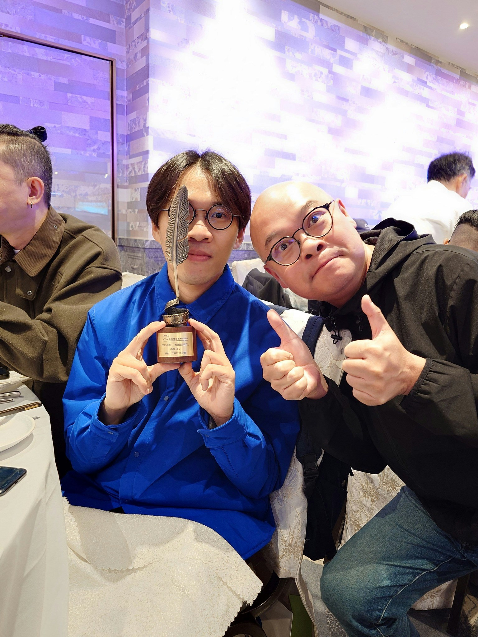 恭喜江皓昕憑《再見UFO》勇奪香港電影編劇家協會的「2025年度推薦劇本獎」！（圖片由作者提供）