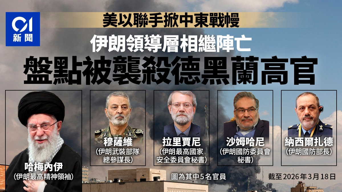 伊朗战争｜美以袭击下领导层支离破碎？ 一图看懂遭斩首伊朗高官