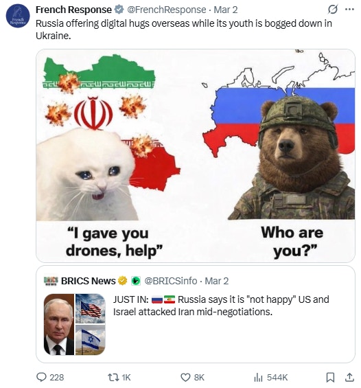 藉meme文化回击网络批评者 法外交部社交账号走红