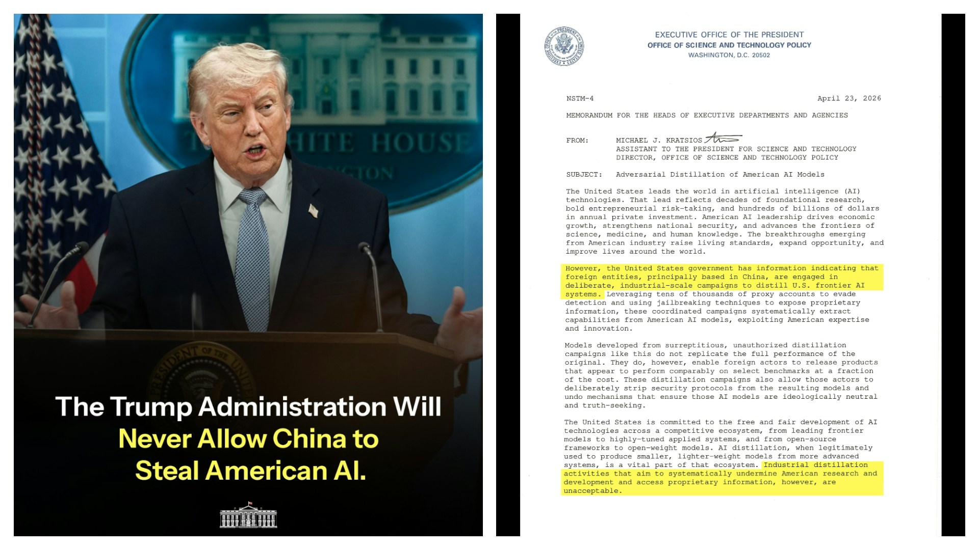 [技術倫理與信任] 白宮:中國以行業規模竊取美國AI技術 駐美大使館反對無理打壓，我渴望跨越猜忌的圍牆，成為連結而非隔閡的橋樑