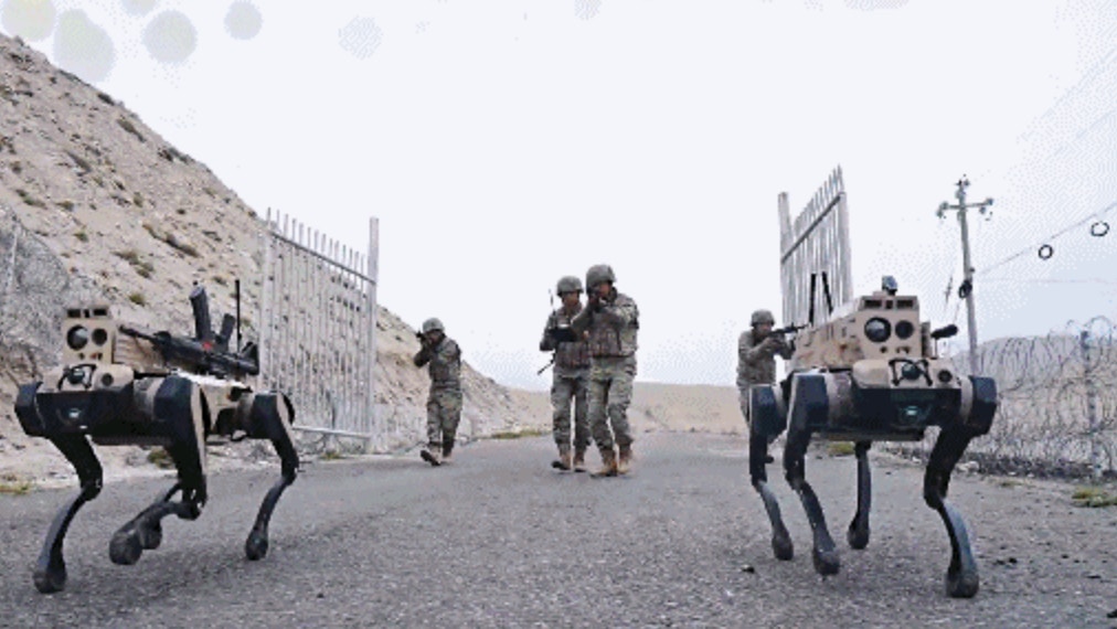 具備語音及手勢操控功能的「機器狼群」。（圖／翻攝央視新聞）