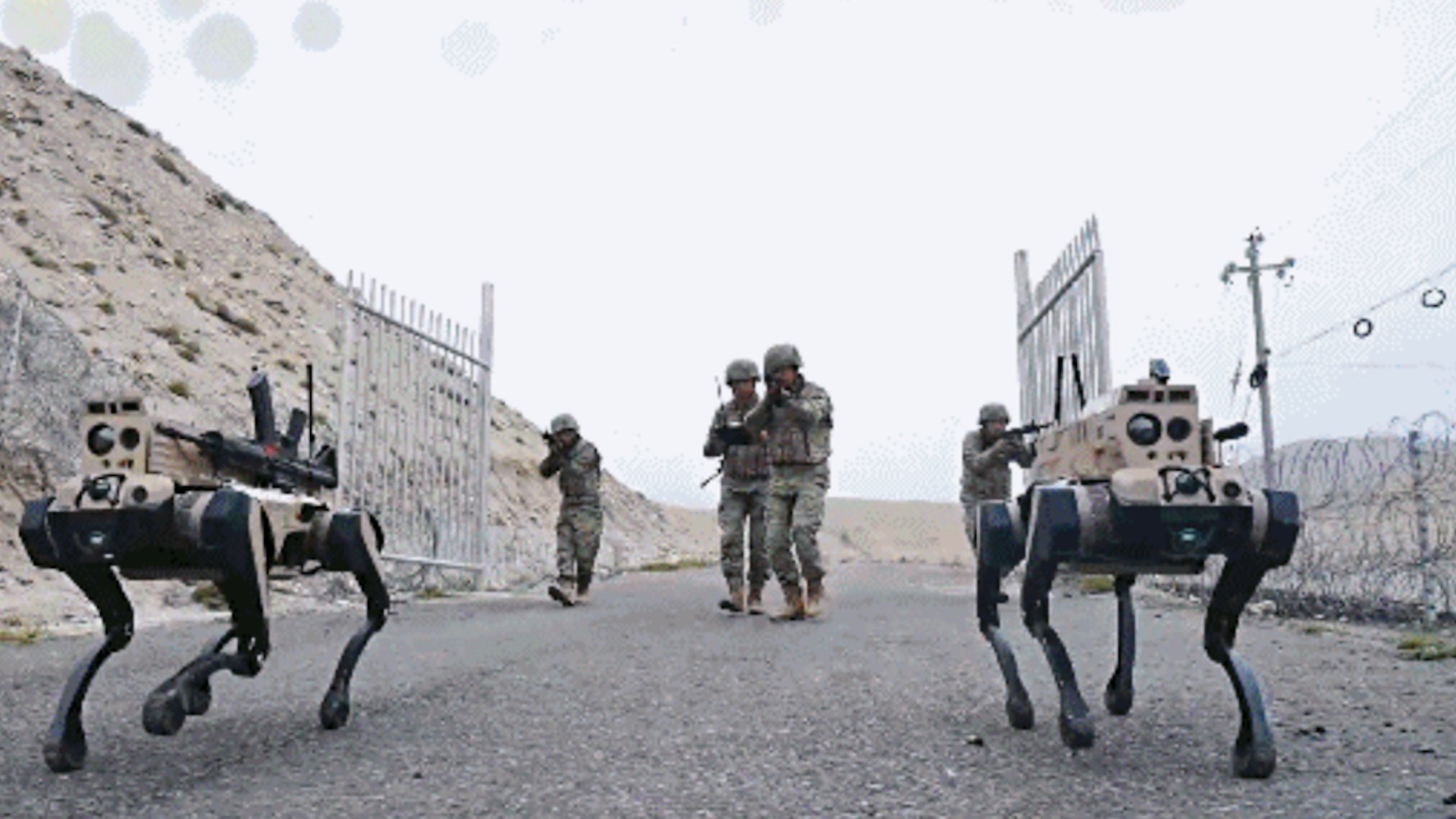 具備語音及手勢操控功能的「機器狼群」。(圖/翻攝央視新聞)