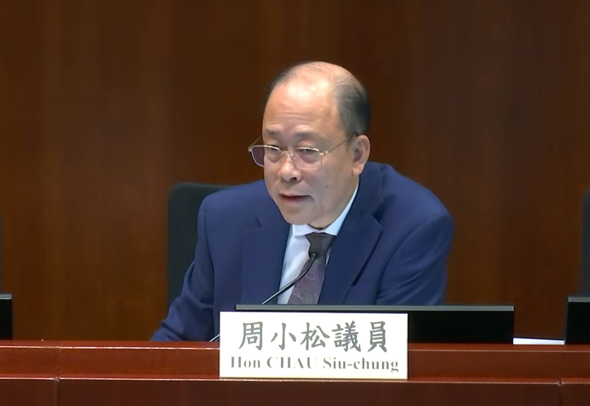 勞聯周小松。(立法會)