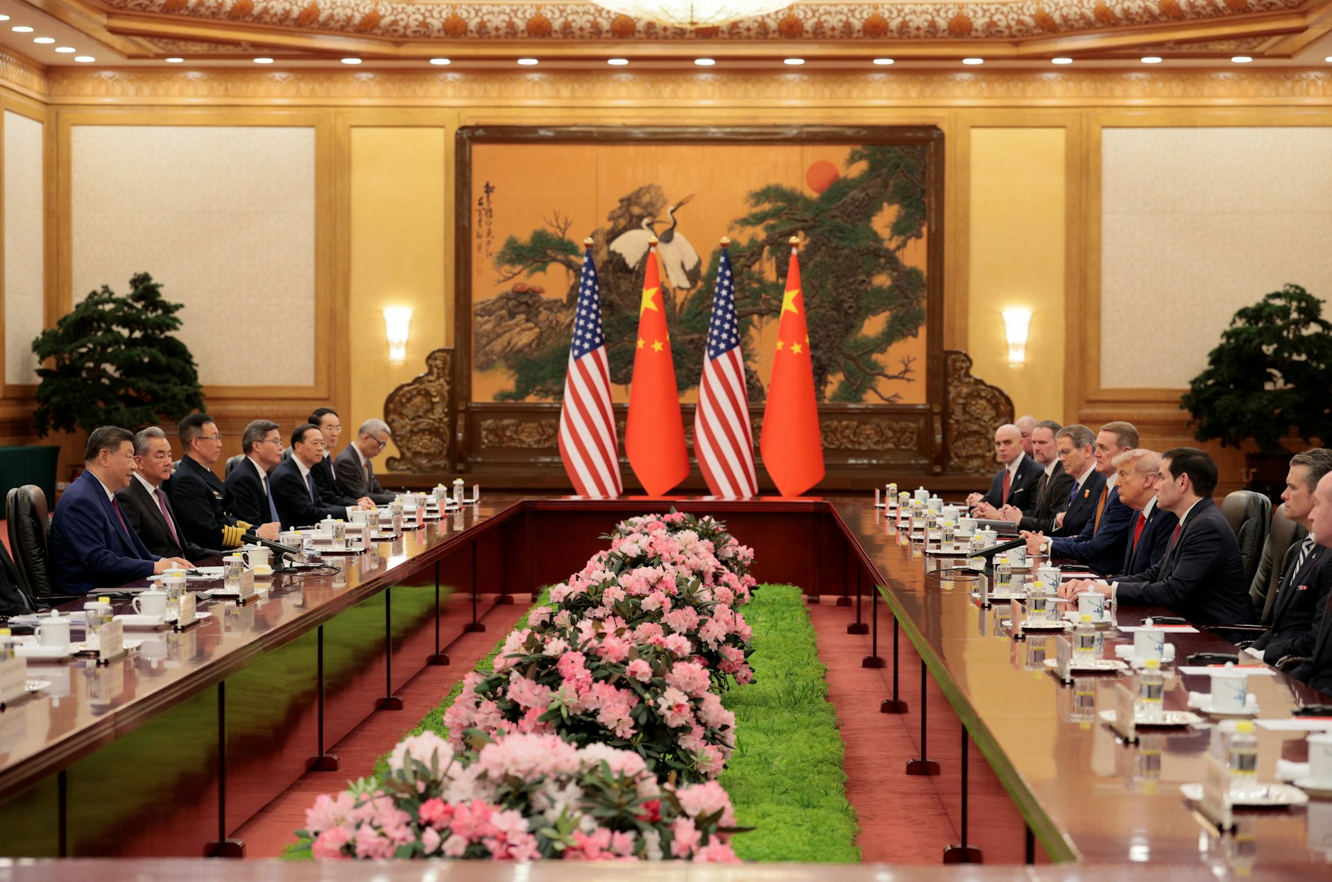 2026年5月14日,中國北京,國家主席習近平與美國總統特朗普(Donald Trump)在人民大會堂舉行雙邊會晤。(Reuters) 2026年5月14日,中國北京,國家主席習近平與美國總統特朗普(Donald Trump)在人民大會堂舉行雙邊會晤。(Reuters)