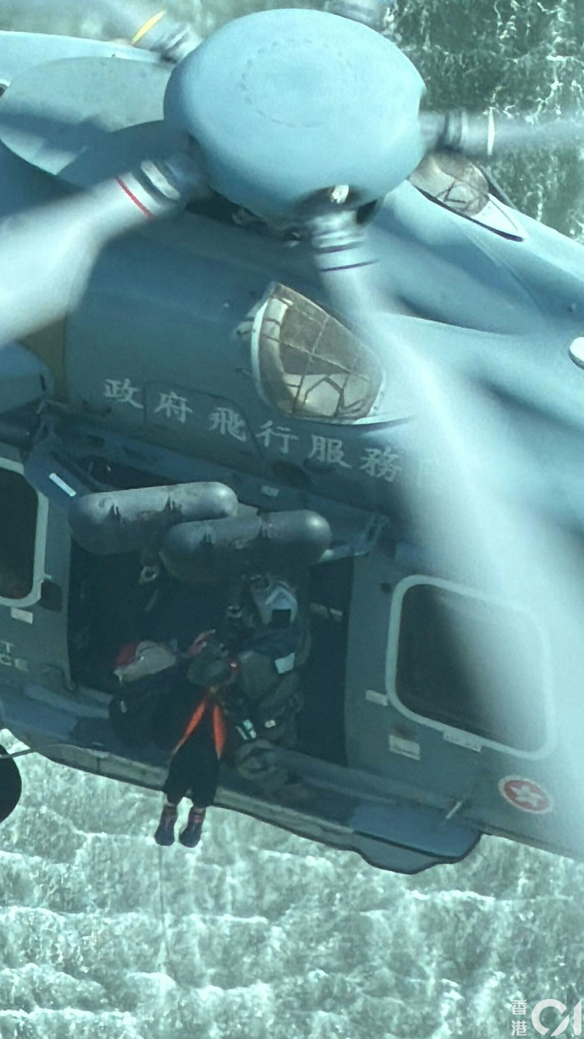 3名女長者疑迷路中暑，獲政府飛行服務隊救起。（讀者提供）