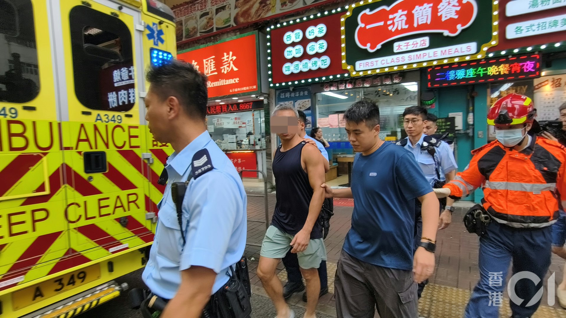 涉事租客亦被送往廣華醫院治理。(黃學潤攝) 涉事租客亦被送往廣華醫院治理。(黃學潤攝)