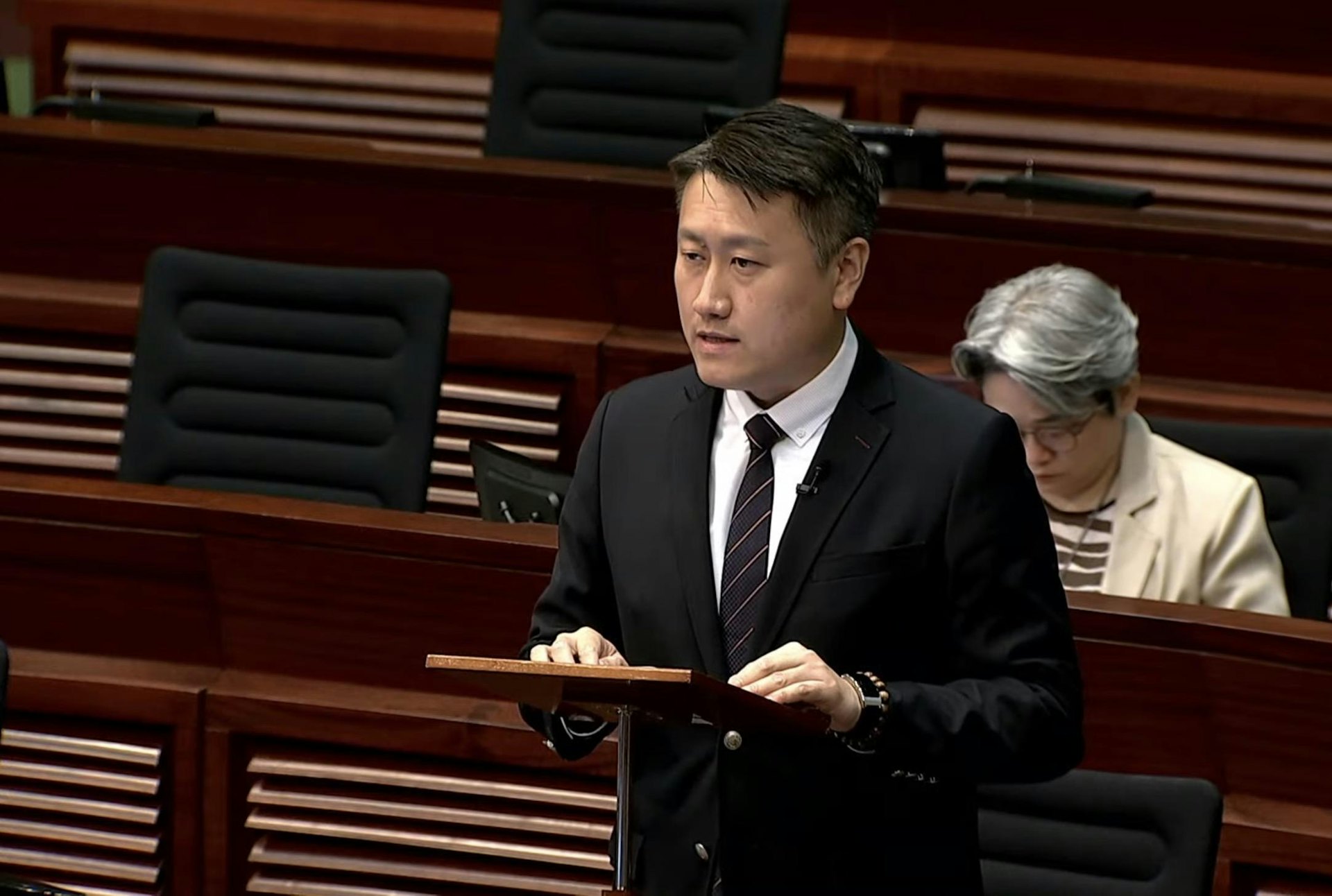 新界北議員姚銘。(立法會直播)