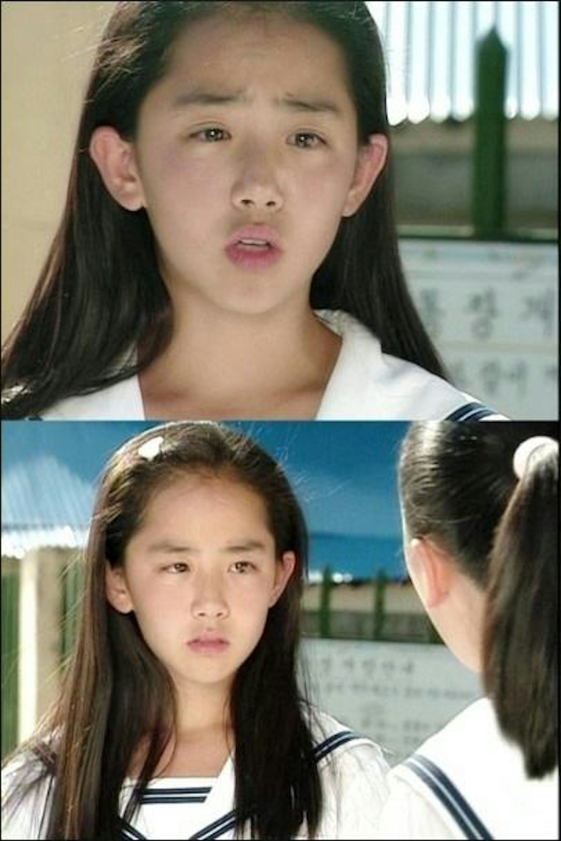 文瑾莹于2000年饰演《蓝色生死恋》童年版宋慧乔。(《蓝色生死恋》剧照)