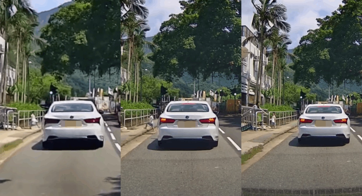 車cam｜深水灣女童突衝出馬路 司機及時急煞 片主：呢啲要鬧呀